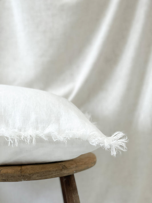 Fringe Linen Pillow Cover