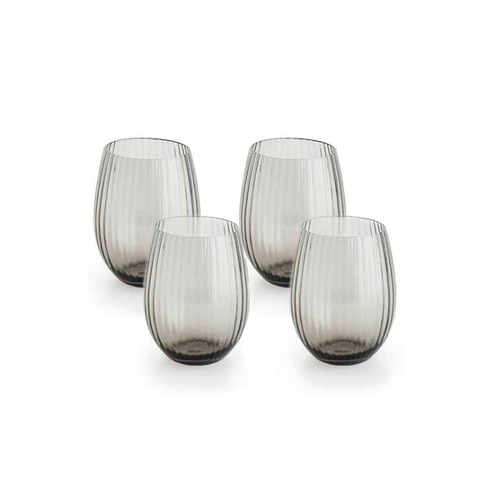 Nuit Ribbed Glass - Set of 4