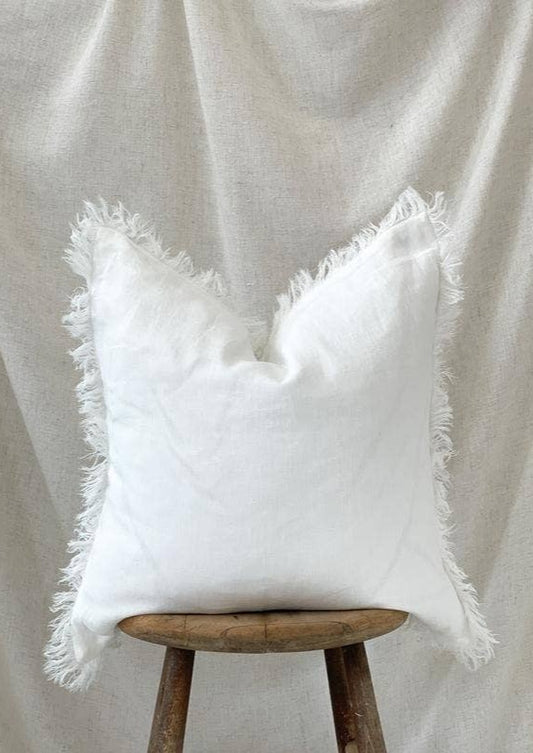 Fringe Linen Pillow Cover