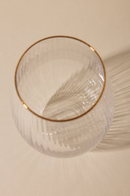 Gold Trim Nadine Water Glass - Set of 6